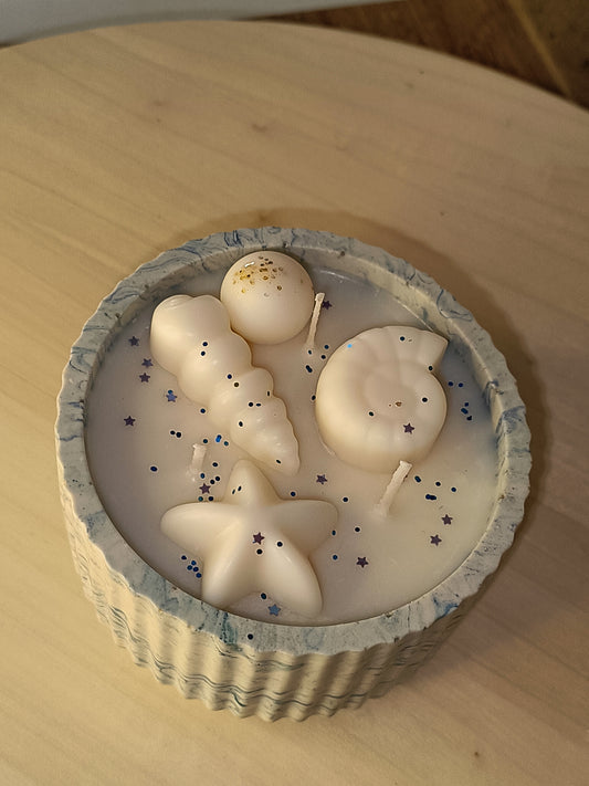 Kaarsenpot geribbeld XL