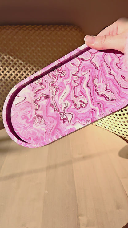 Ovalen tray met Dessin - diverse kleuren
