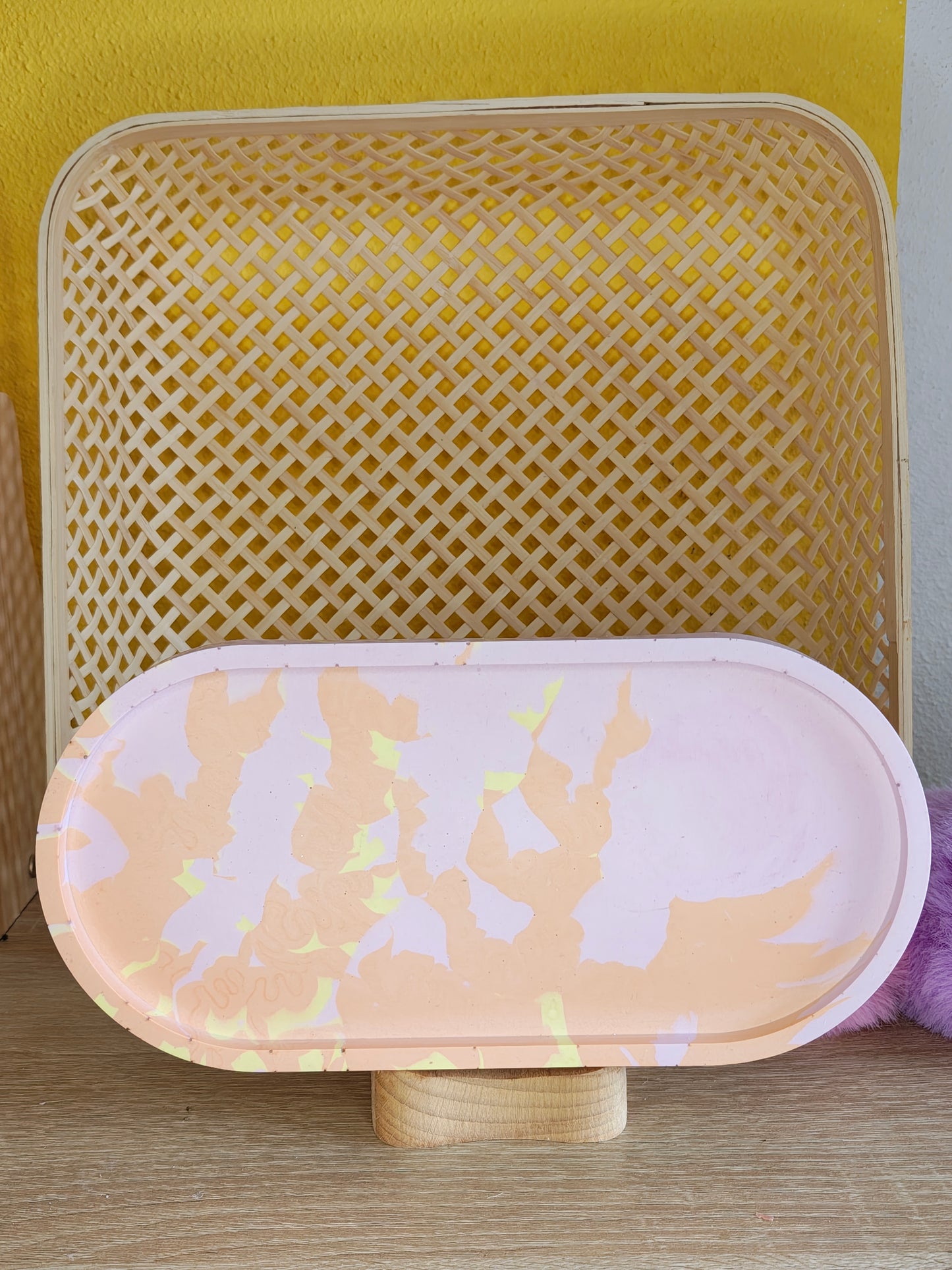 Ovalen tray met Dessin - diverse kleuren