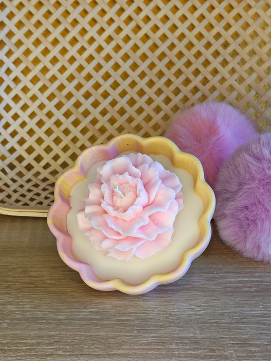 Geschulpte Bloemen schaal - diverse kleuren