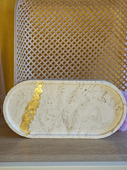 Ovalen tray met Dessin - diverse kleuren