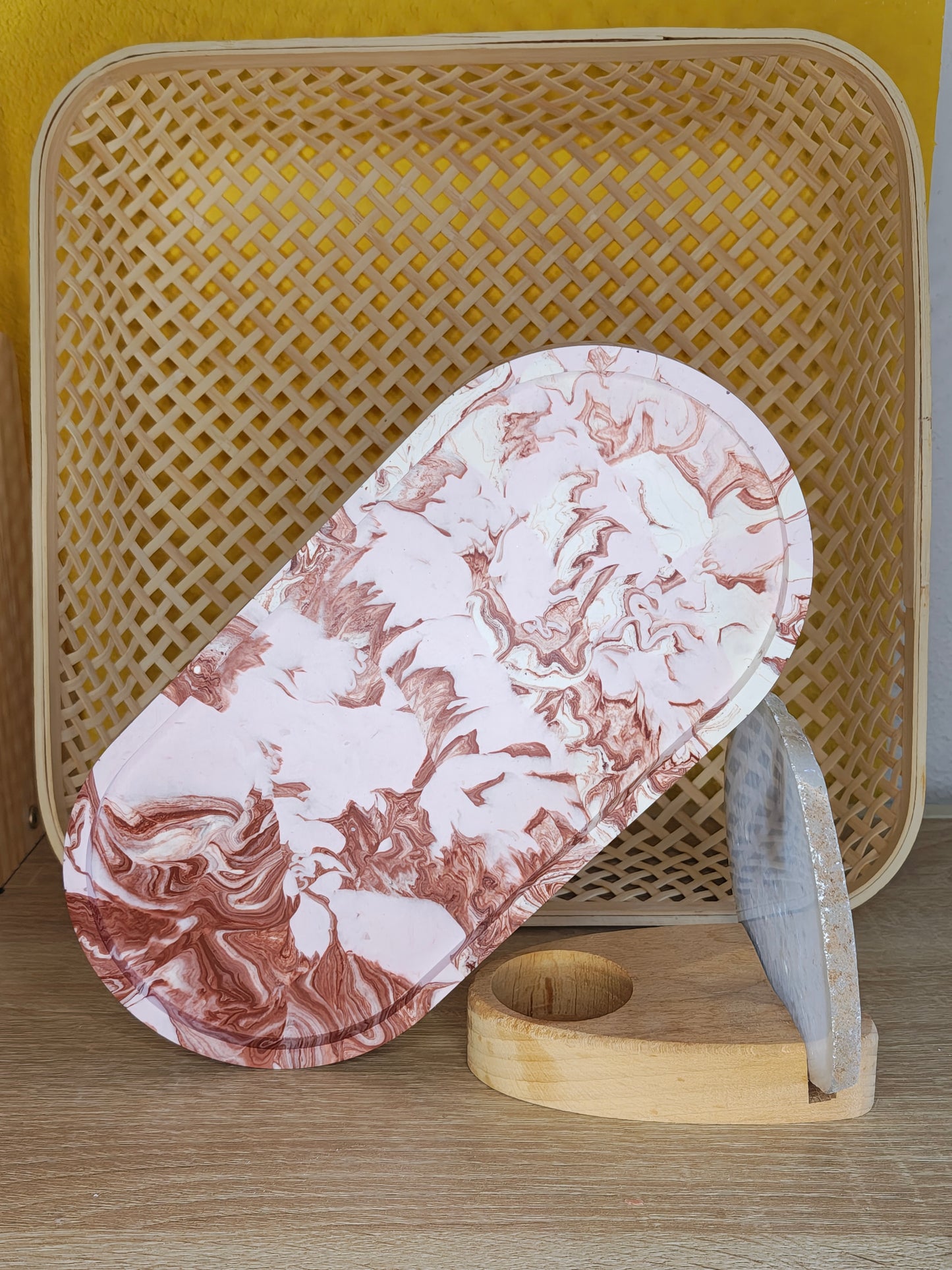 Ovalen tray met Dessin - diverse kleuren