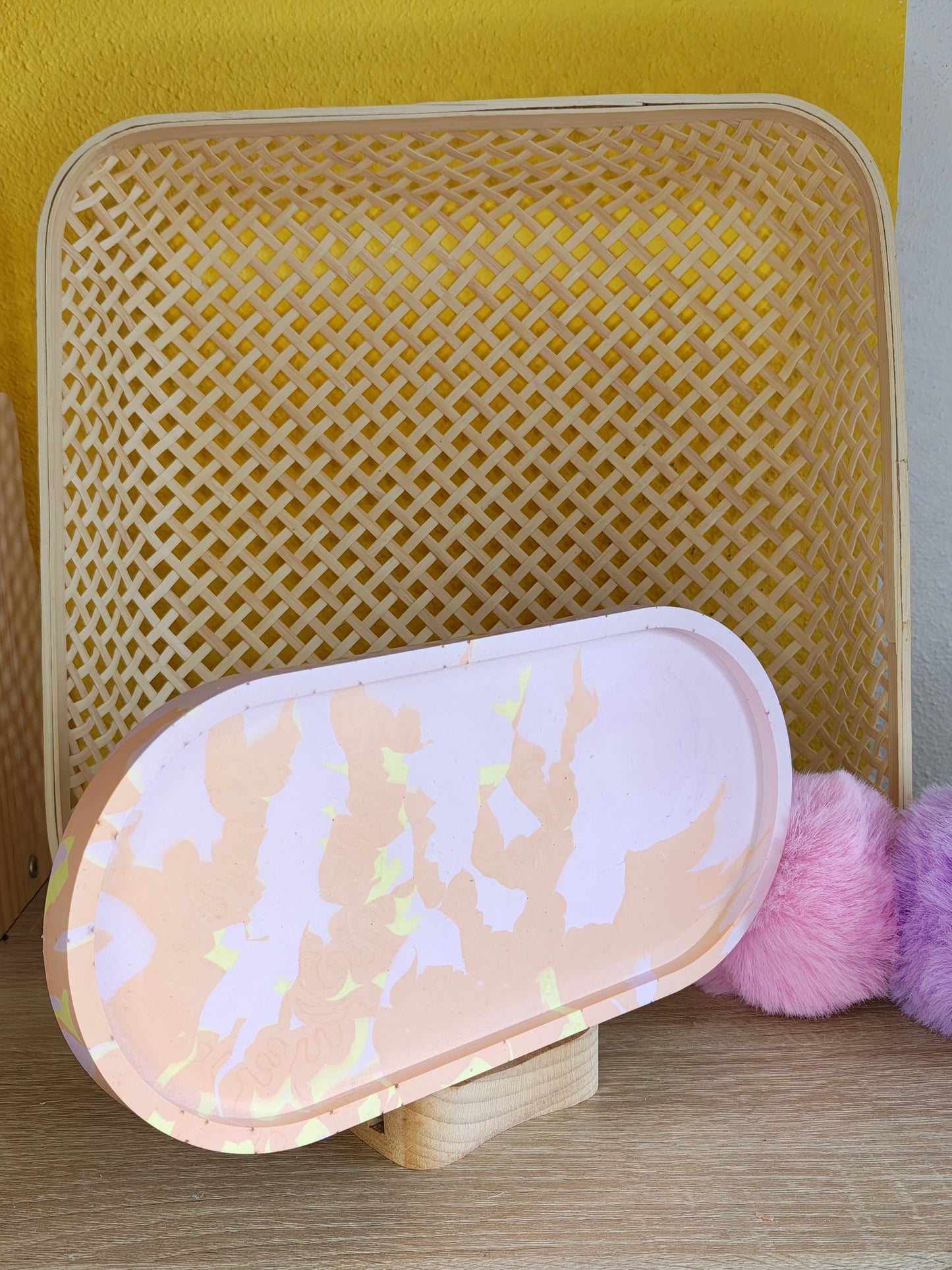 Ovalen tray met Dessin - diverse kleuren