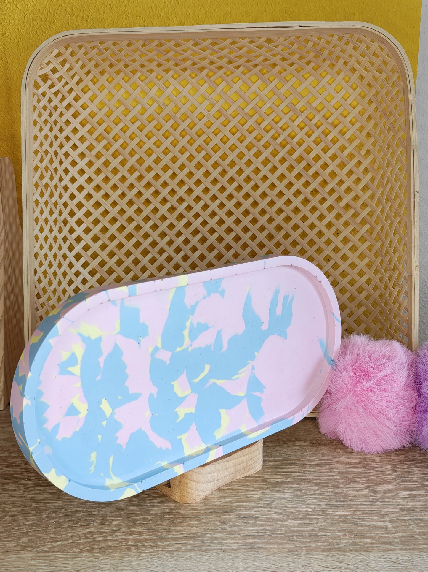 Ovalen tray met Dessin - diverse kleuren