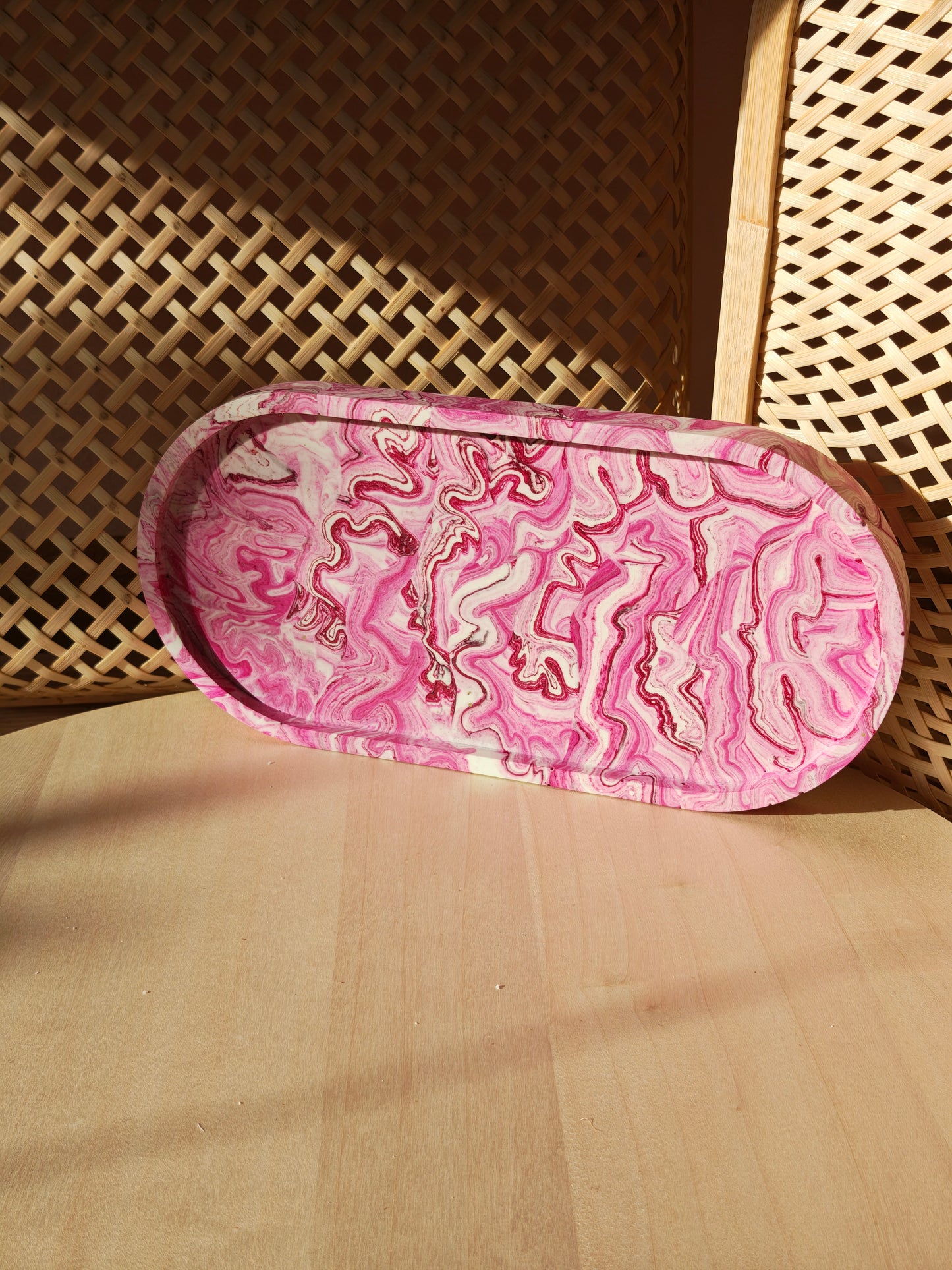 Ovalen tray met Dessin - diverse kleuren