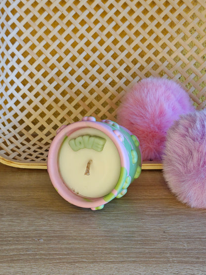 Hartjes kaarsen potje - diverse kleuren