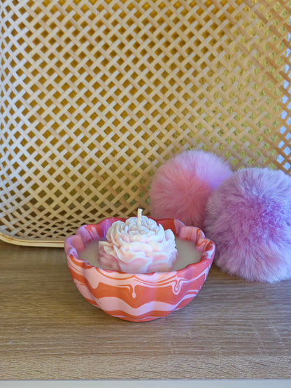 Geschulpte Bloemen schaal - diverse kleuren