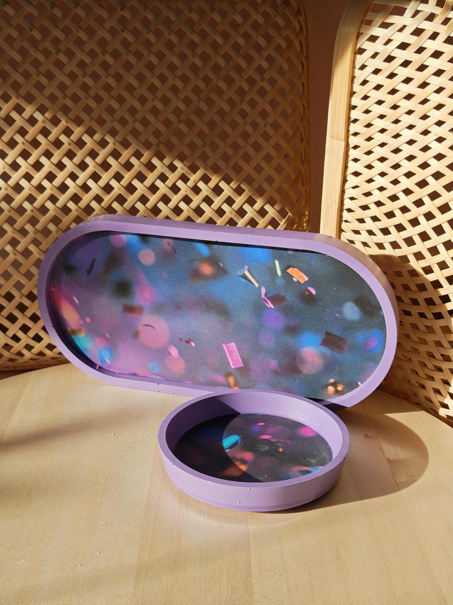 Ovalen tray met Dessin - diverse kleuren