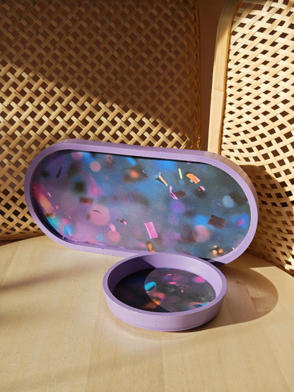 Ovalen tray met Dessin - diverse kleuren