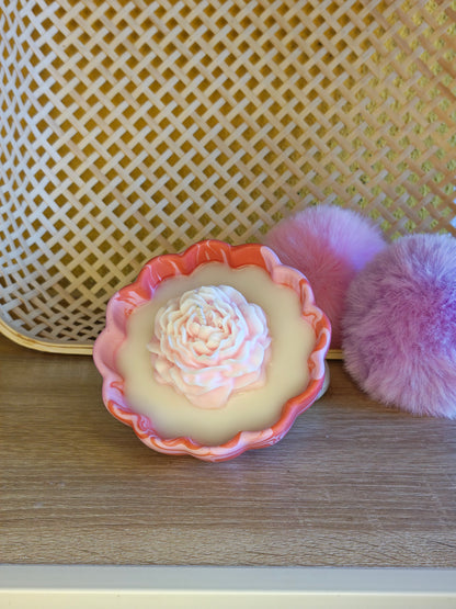 Geschulpte Bloemen schaal - diverse kleuren