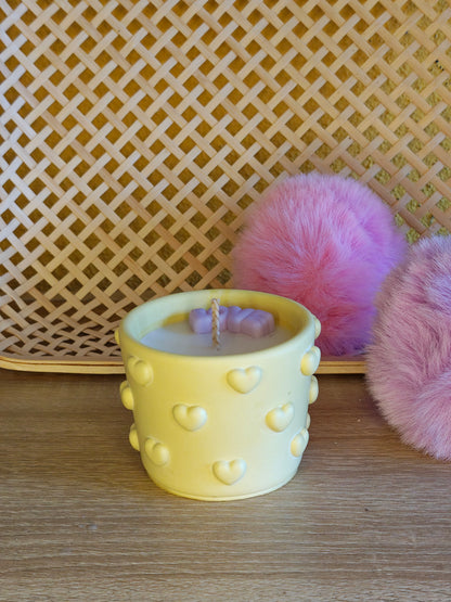 Hartjes kaarsen potje - diverse kleuren